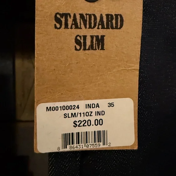 CIVILIANAIRE 11 oz Gold Selvage Denim Slim Jeans - Indigo - Mens SZ 35